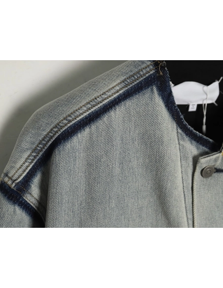 Maison Margiela collarless denim jacket,MAISON MARGIELA Jacket,Jacket,APPAREL