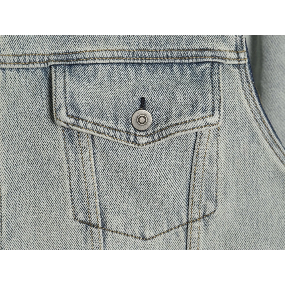 Maison Margiela collarless denim jacket,MAISON MARGIELA Jacket,Jacket,APPAREL