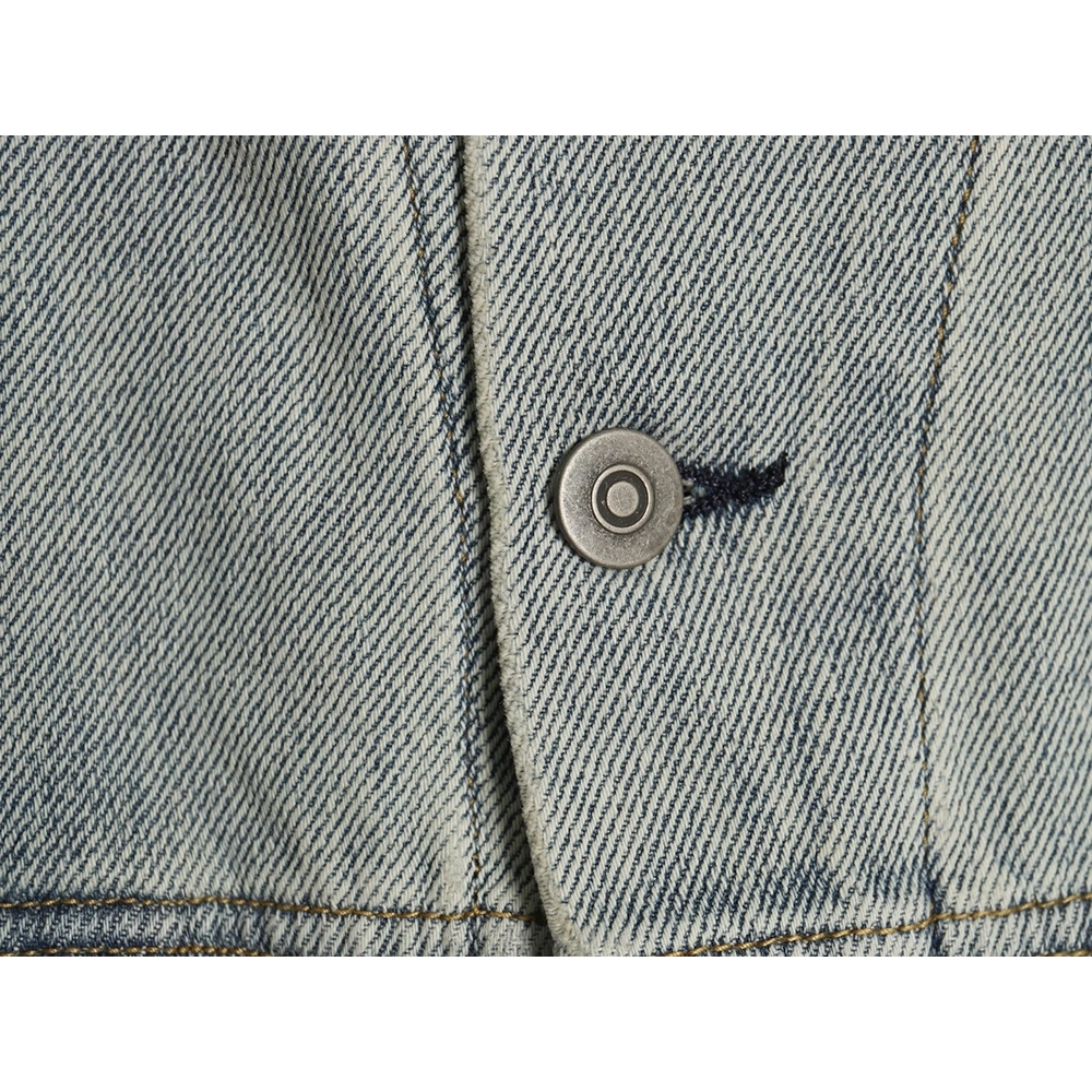 Maison Margiela collarless denim jacket,MAISON MARGIELA Jacket,Jacket,APPAREL