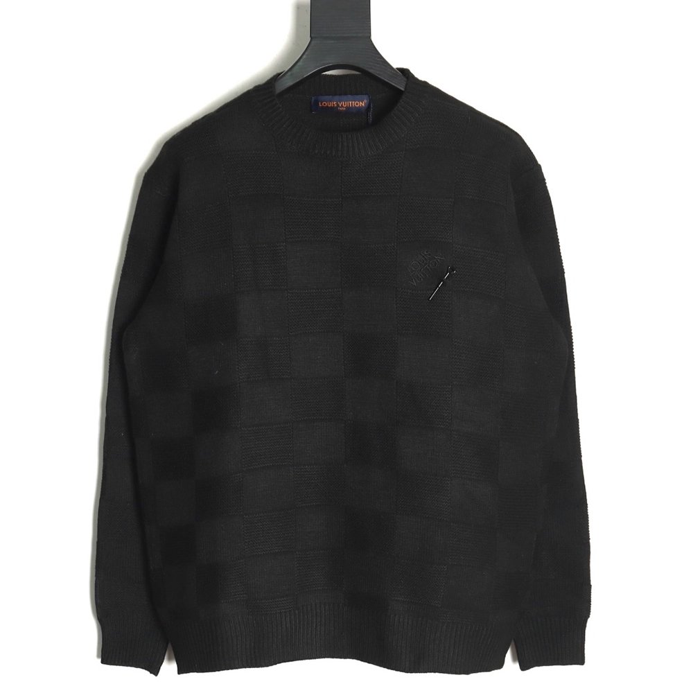 Louis Vuitton Checkerboard Pin Crewneck Sweater,Louis Vuitton Sweatshirt,Low Price High quality,legit seller