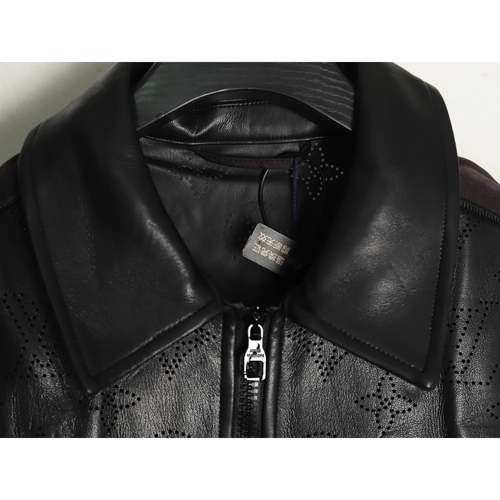 Louis Vuitton laser hollowed out stitching leather jacket,Louis Vuitton Jacket,Jacket,APPAREL