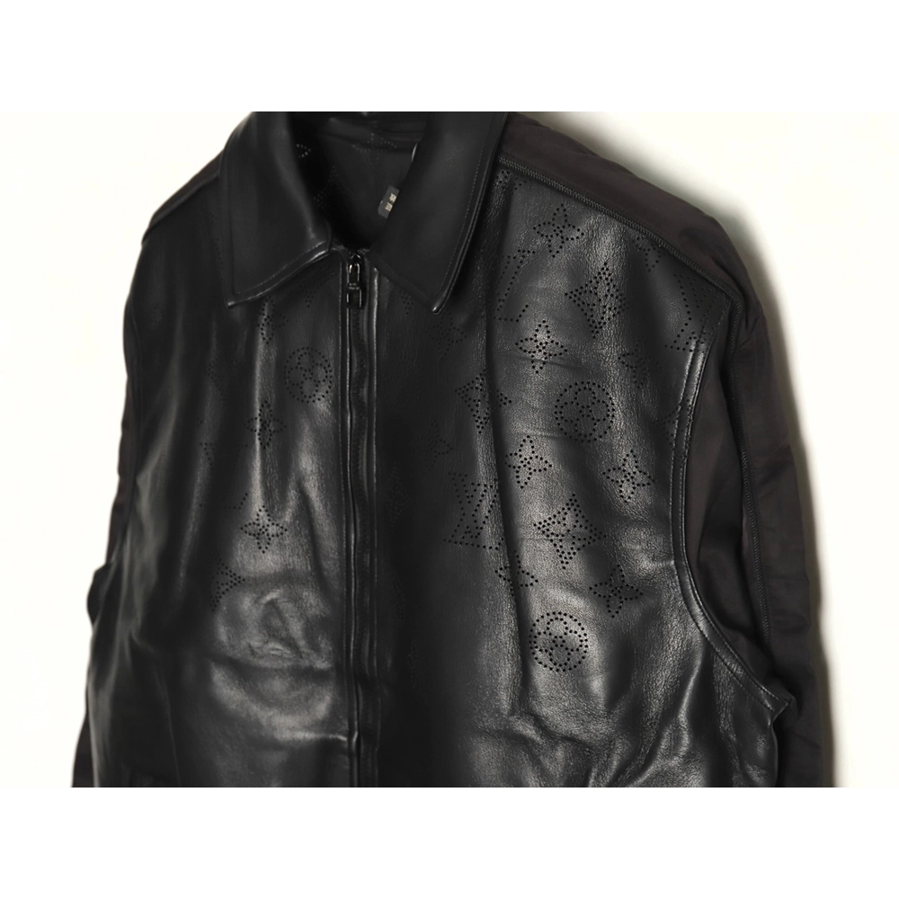 Louis Vuitton laser hollowed out stitching leather jacket,Louis Vuitton Jacket,Jacket,APPAREL