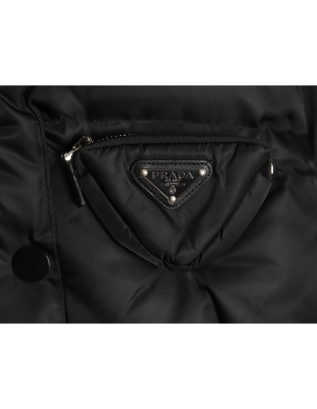 Prada waterproof waisted regenerated nylon down jacket,Prada Jacket,Jacket,APPAREL