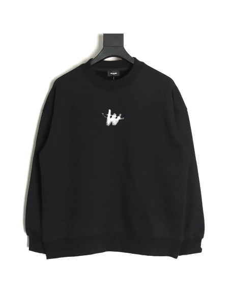 We11 done chest W printed velvet round neck sweatshirt,We11done Sweatshirt,Low Price High quality,legit seller