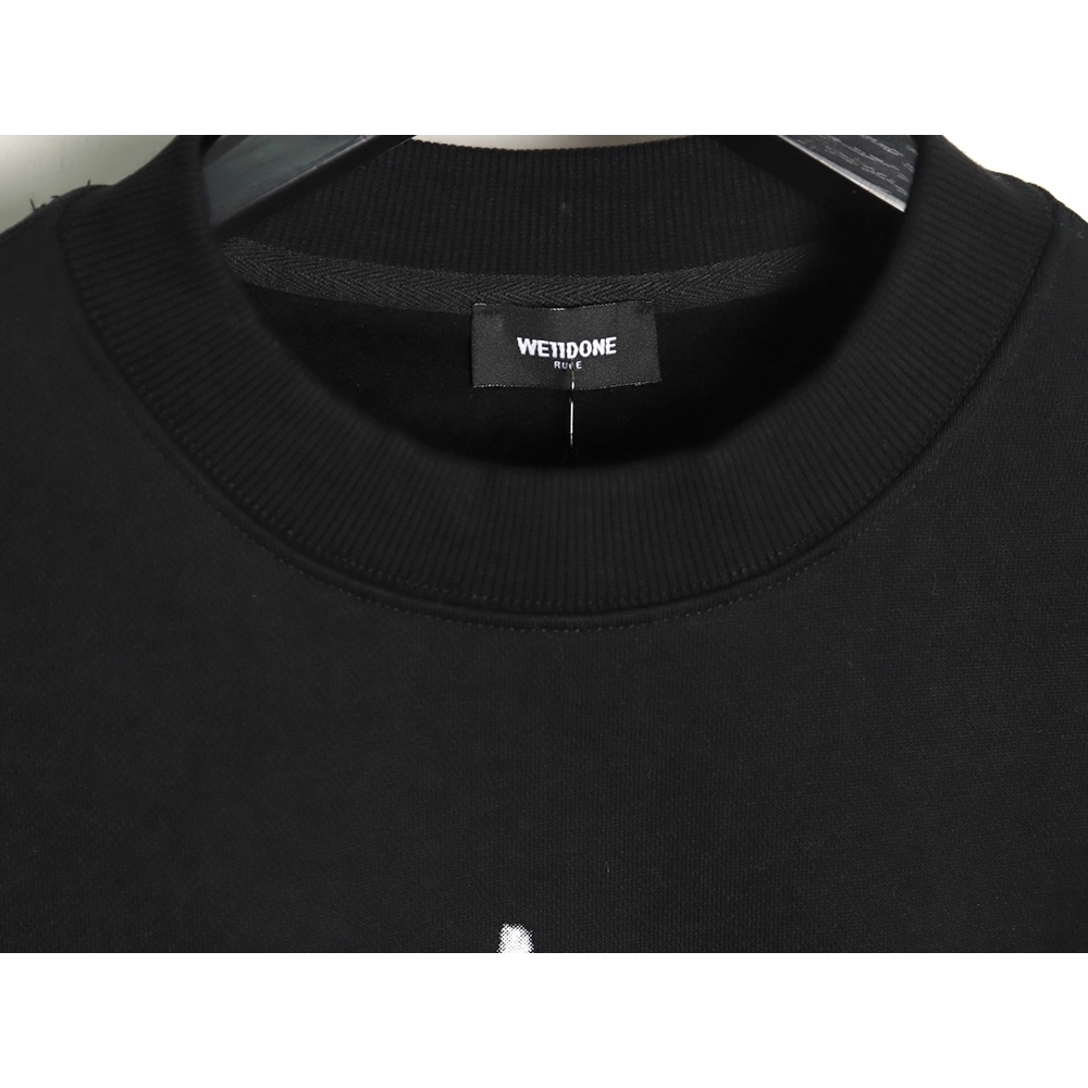We11 done chest W printed velvet round neck sweatshirt,We11done Sweatshirt,Low Price High quality,legit seller