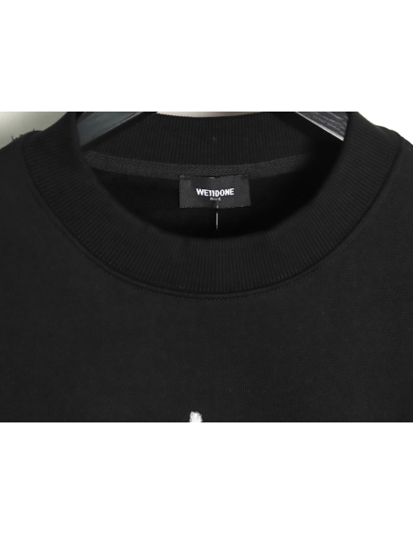 We11 done chest W printed velvet round neck sweatshirt,We11done Sweatshirt,Low Price High quality,legit seller