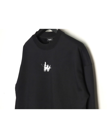 We11 done chest W printed velvet round neck sweatshirt,We11done Sweatshirt,Low Price High quality,legit seller