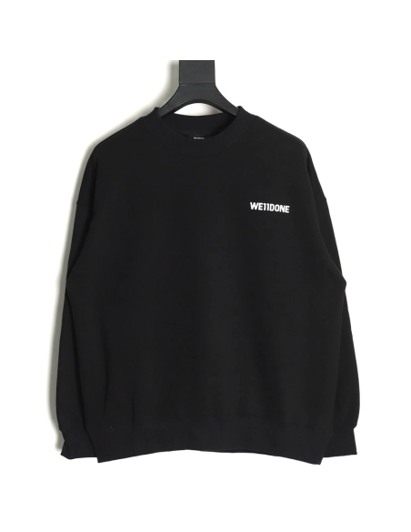 We11 done Back Logo Crewneck Fleece Sweatshirt,We11done Sweatshirt,Low Price High quality,legit seller