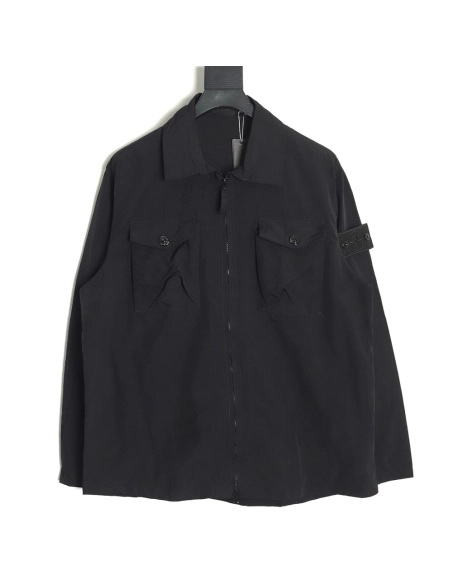 Stone Islands Arm Badge MultiPocket ZipUp Jacket,Stone Island Jacket,Jacket,APPAREL