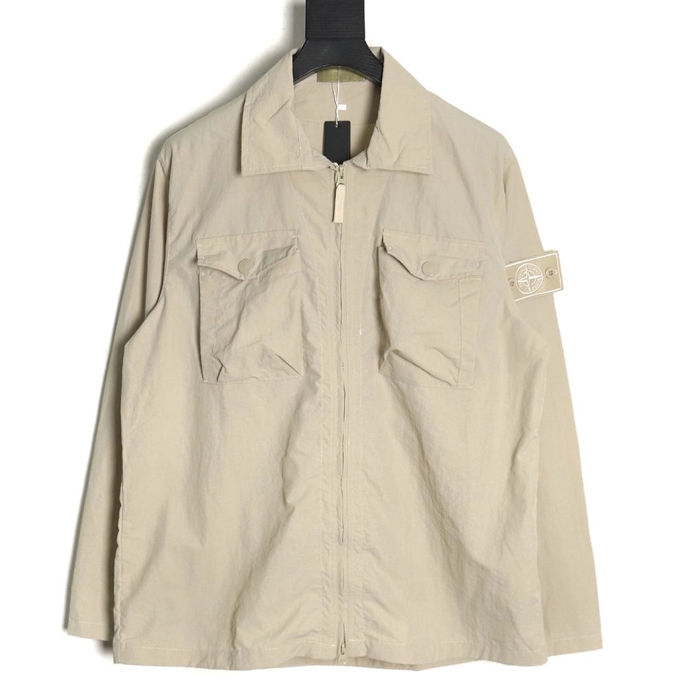 Stone Islands Arm Badge MultiPocket ZipUp Jacket,Stone Island Jacket,Jacket,APPAREL