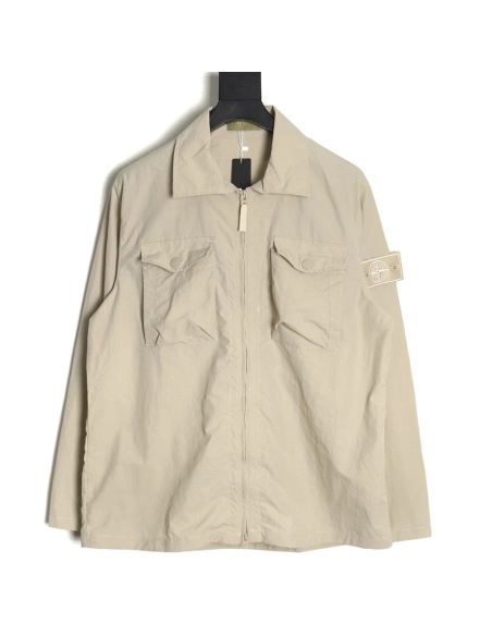 Stone Islands Arm Badge MultiPocket ZipUp Jacket,Stone Island Jacket,Jacket,APPAREL