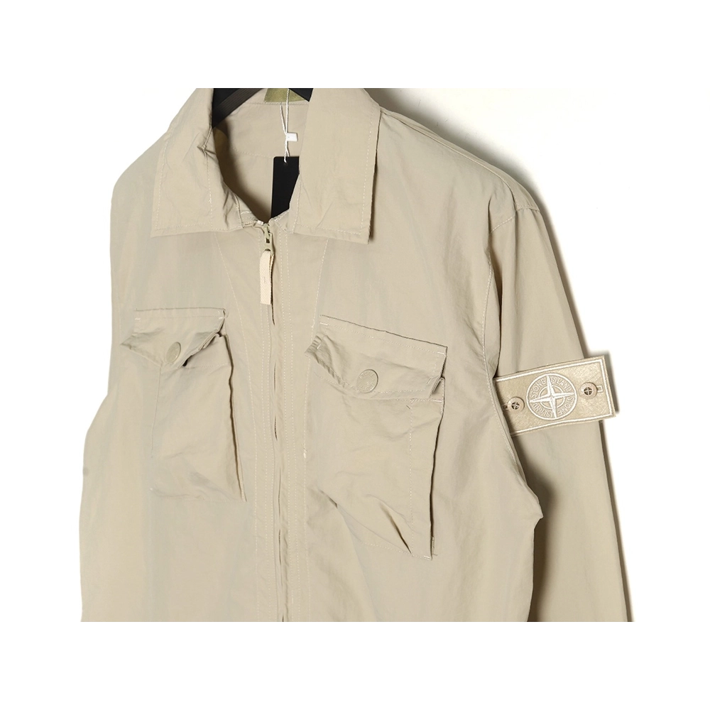 Stone Islands Arm Badge MultiPocket ZipUp Jacket,Stone Island Jacket,Jacket,APPAREL