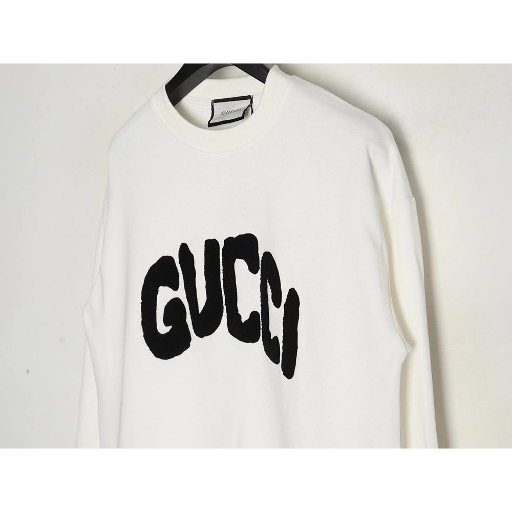 Gucci Towel Embroidery Lettering Crew Neck Sweatshirt,Gucci Sweatshirt,Low Price High quality,legit seller