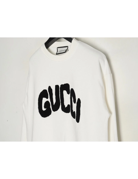 Gucci Towel Embroidery Lettering Crew Neck Sweatshirt,Gucci Sweatshirt,Low Price High quality,legit seller