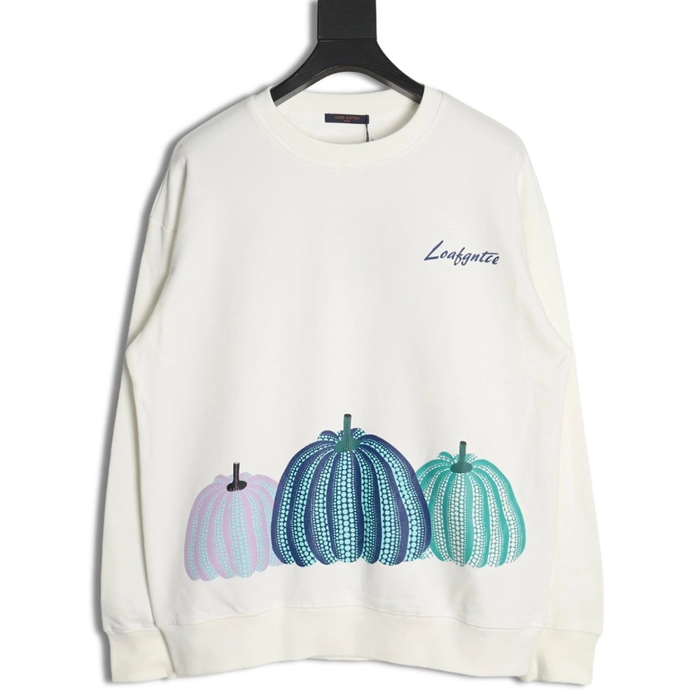 Louis Vuitton Pumpkin Print Crewneck Sweatshirt,Louis Vuitton Sweatshirt,Low Price High quality,legit seller