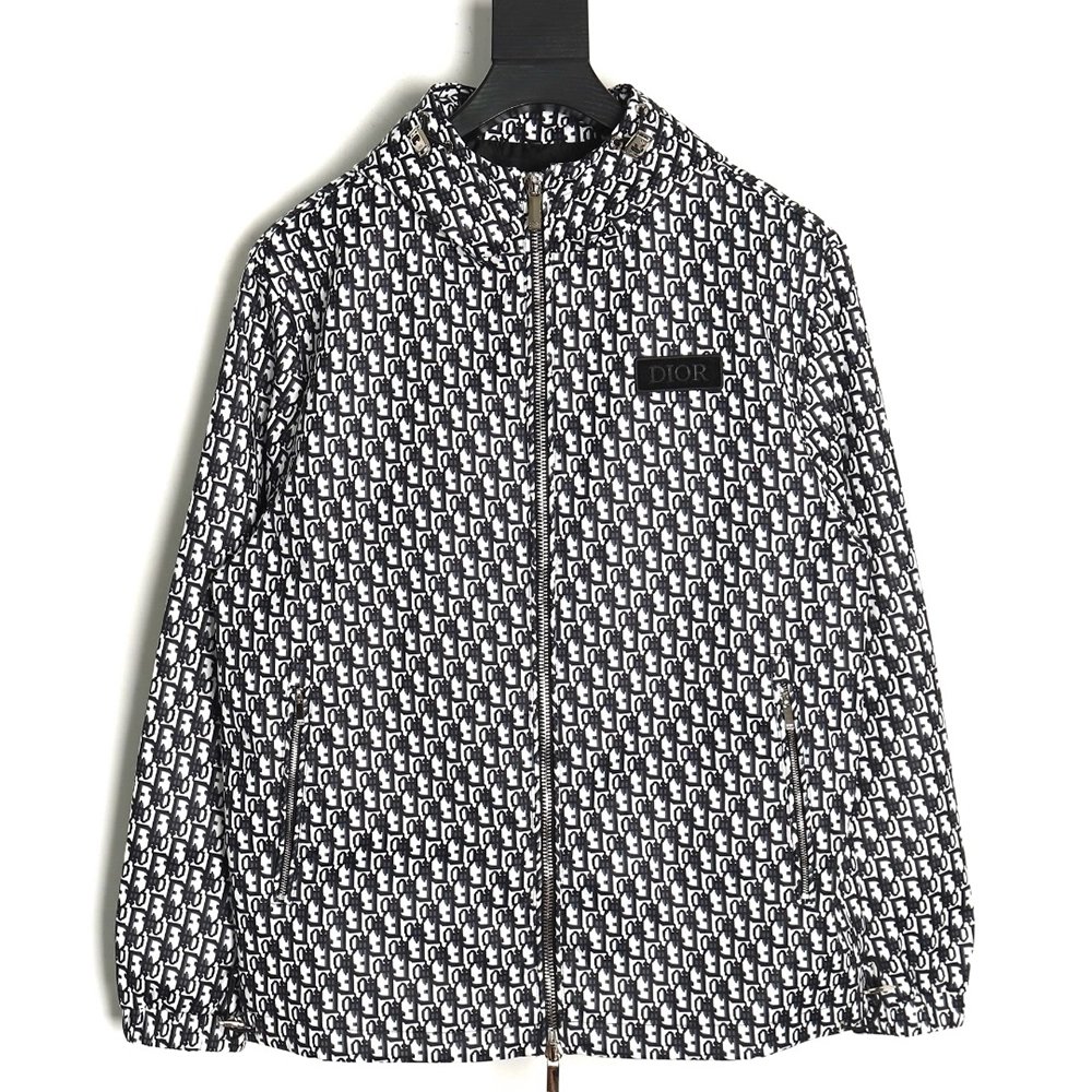 Dior all over print presbyopia hooded jacket,Dior Hoodie,Hoodie,APPAREL