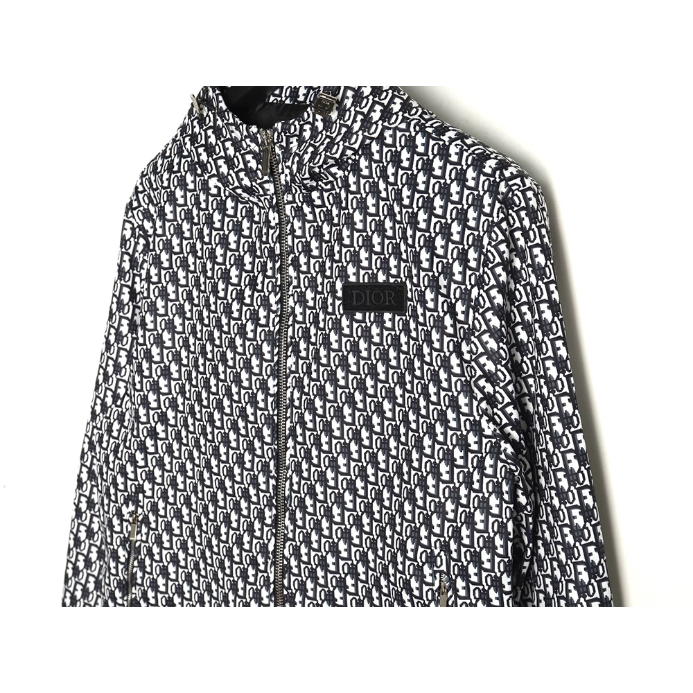 Dior all over print presbyopia hooded jacket,Dior Hoodie,Hoodie,APPAREL