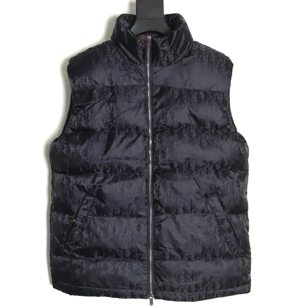 Dior full print dark pattern old flower down vest,Dior Jacket,Jacket,APPAREL