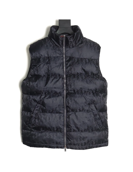 Dior full print dark pattern old flower down vest,Dior Jacket,Jacket,APPAREL