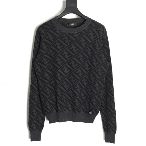 Fendi Twill FF pullover knitted crew neck sweater,Fendi Sweatshirt,Low Price High quality,legit seller