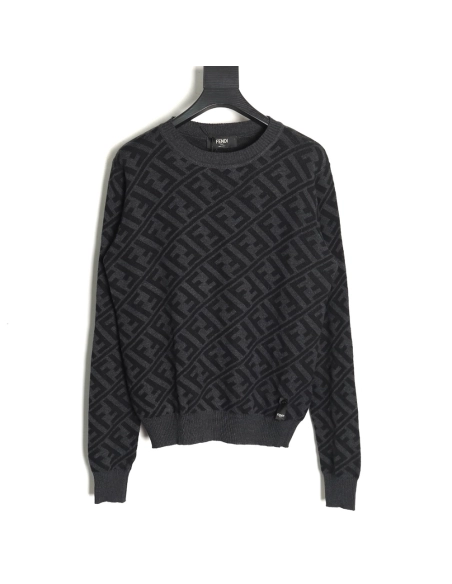 Fendi Twill FF pullover knitted crew neck sweater,Fendi Sweatshirt,Low Price High quality,legit seller