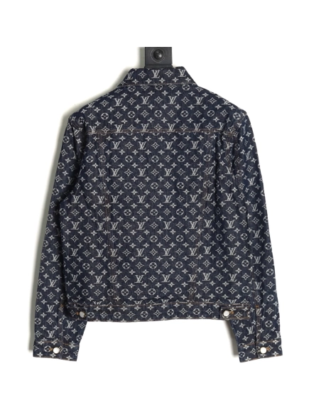 Louis Vuitton allover jacquard pearl button denim jacket,Louis Vuitton Jacket,Jacket,APPAREL