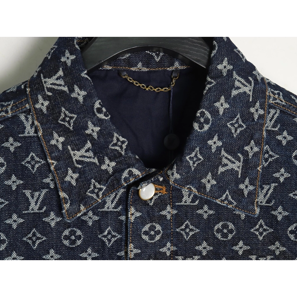 Louis Vuitton allover jacquard pearl button denim jacket,Louis Vuitton Jacket,Jacket,APPAREL