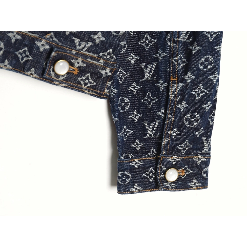Louis Vuitton allover jacquard pearl button denim jacket,Louis Vuitton Jacket,Jacket,APPAREL
