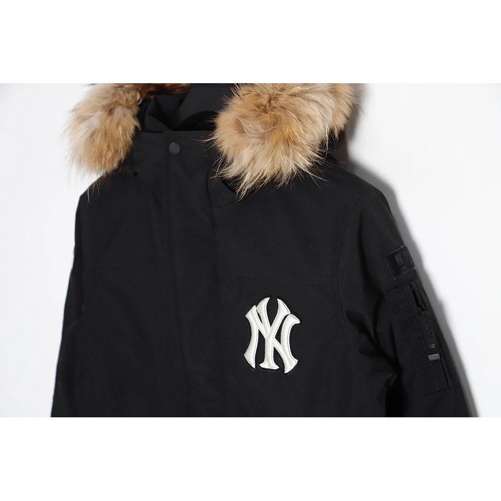 MLB embroidered logo fur collar hooded down jacket,MLB Jacket,Jacket,APPAREL