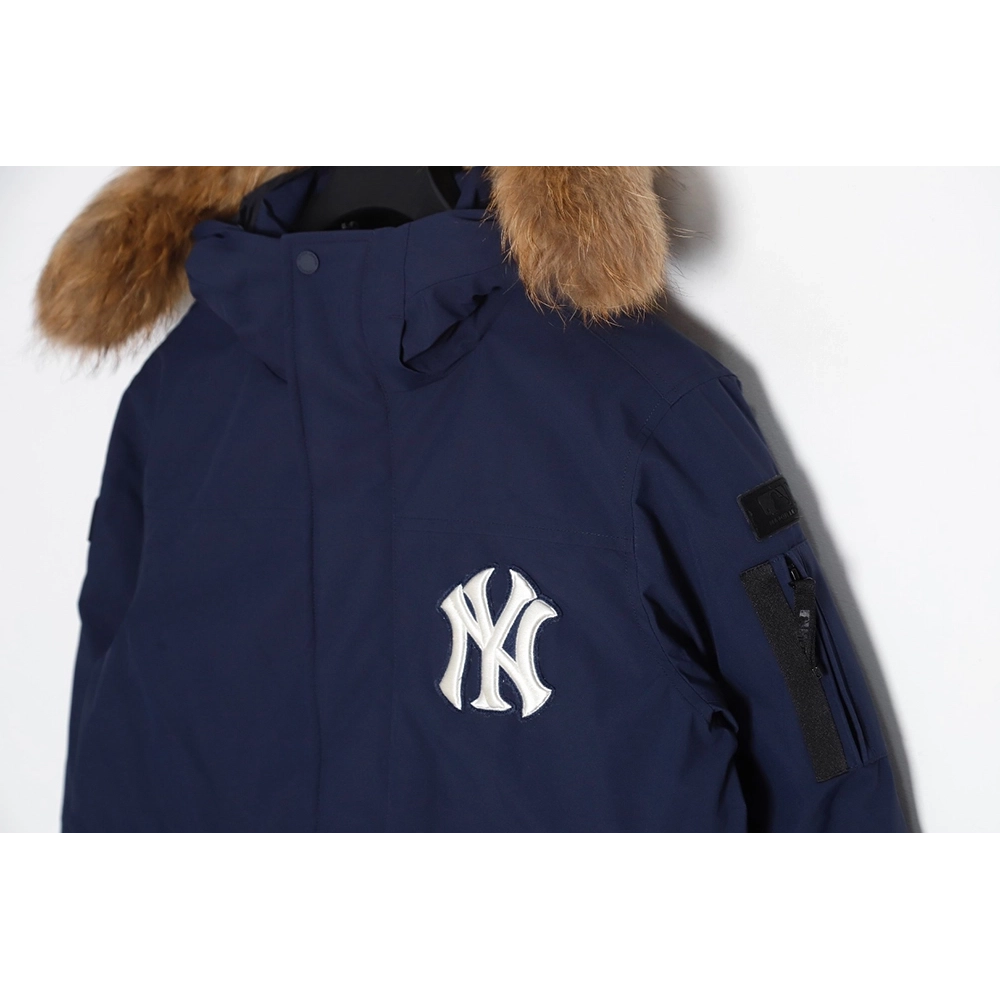 MLB embroidered logo fur collar hooded down jacket,MLB Jacket,Jacket,APPAREL