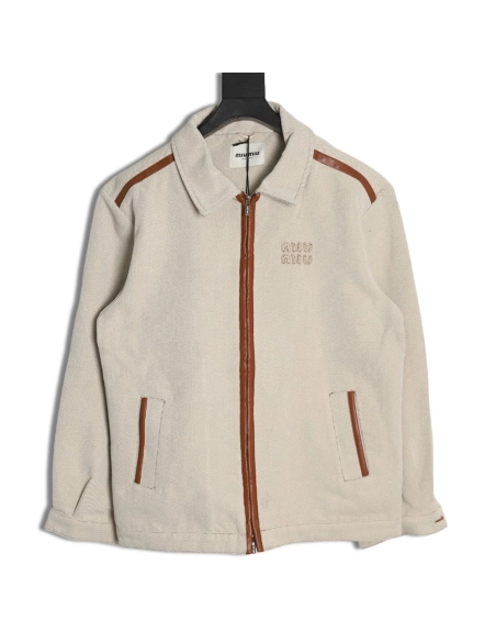 Miu Miu canvas panelled double zip jacket,buy cheap,low price and discount Miu Miu