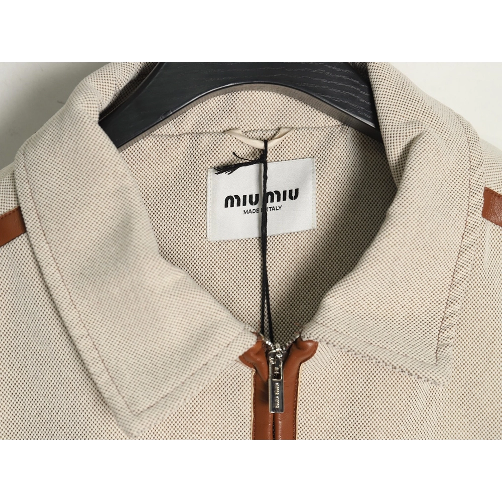 Miu Miu canvas panelled double zip jacket,buy cheap,low price and discount Miu Miu