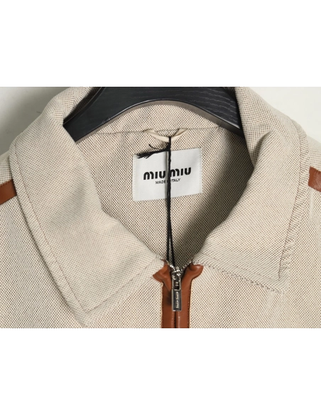 Miu Miu canvas panelled double zip jacket,buy cheap,low price and discount Miu Miu