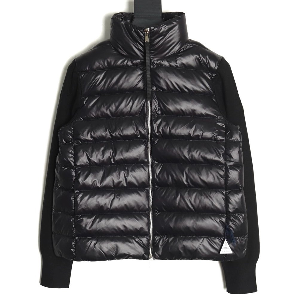 Moncler knitted stitching stand collar thin down jacket,buy cheap,low price and discount Moncler