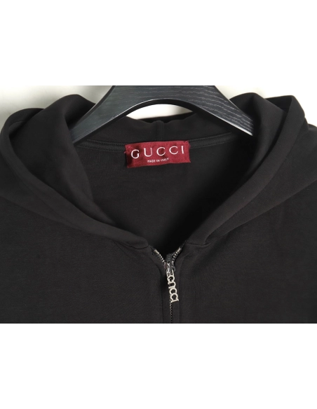 Gucci small slogan embroidered space cotton zipup hoodie,buy cheap,low price and discount Gucci
