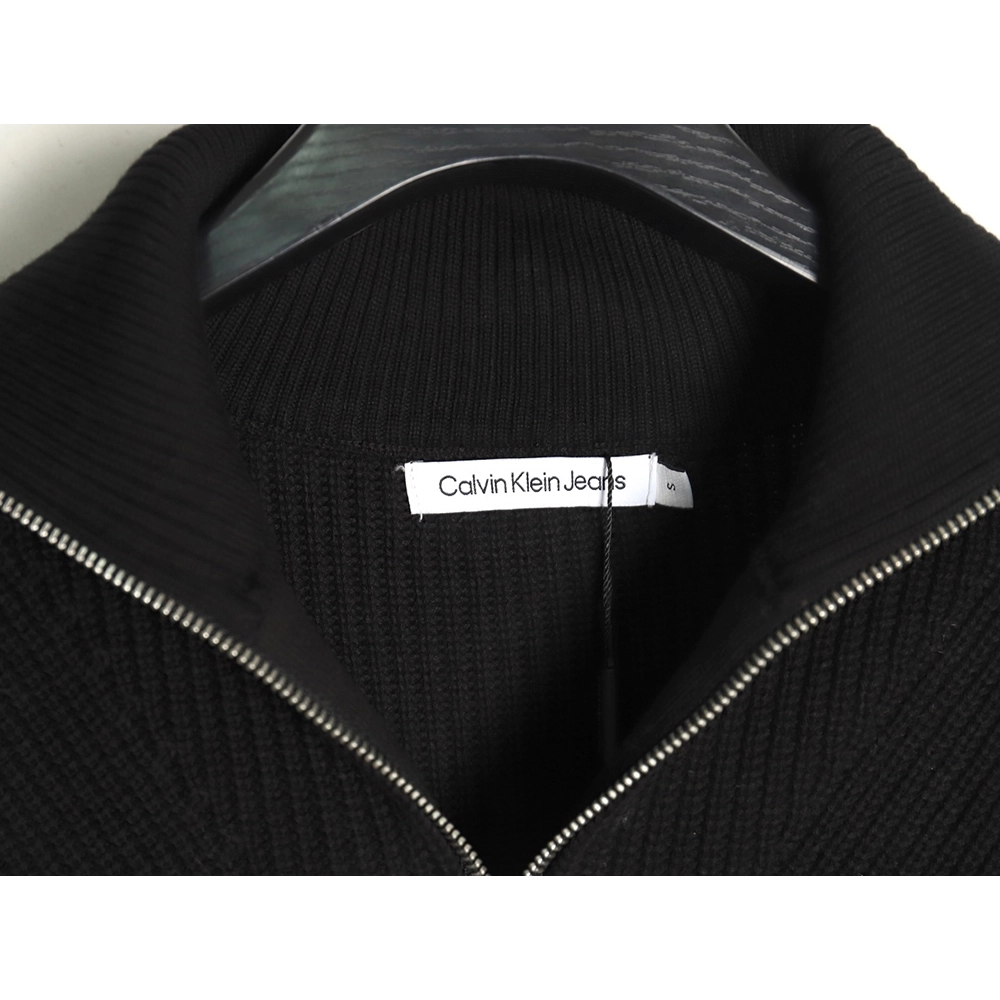 Calvin Klein small logo embroidery knitted zipup jacket,buy cheap,low price and discount Calvin Klein
