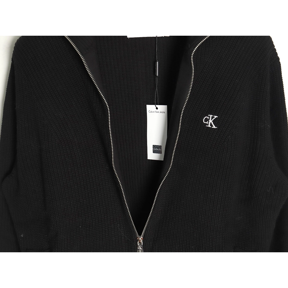 Calvin Klein small logo embroidery knitted zipup jacket,buy cheap,low price and discount Calvin Klein
