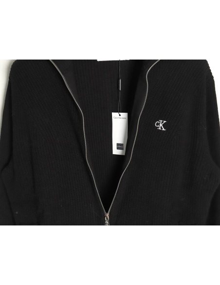 Calvin Klein small logo embroidery knitted zipup jacket,buy cheap,low price and discount Calvin Klein