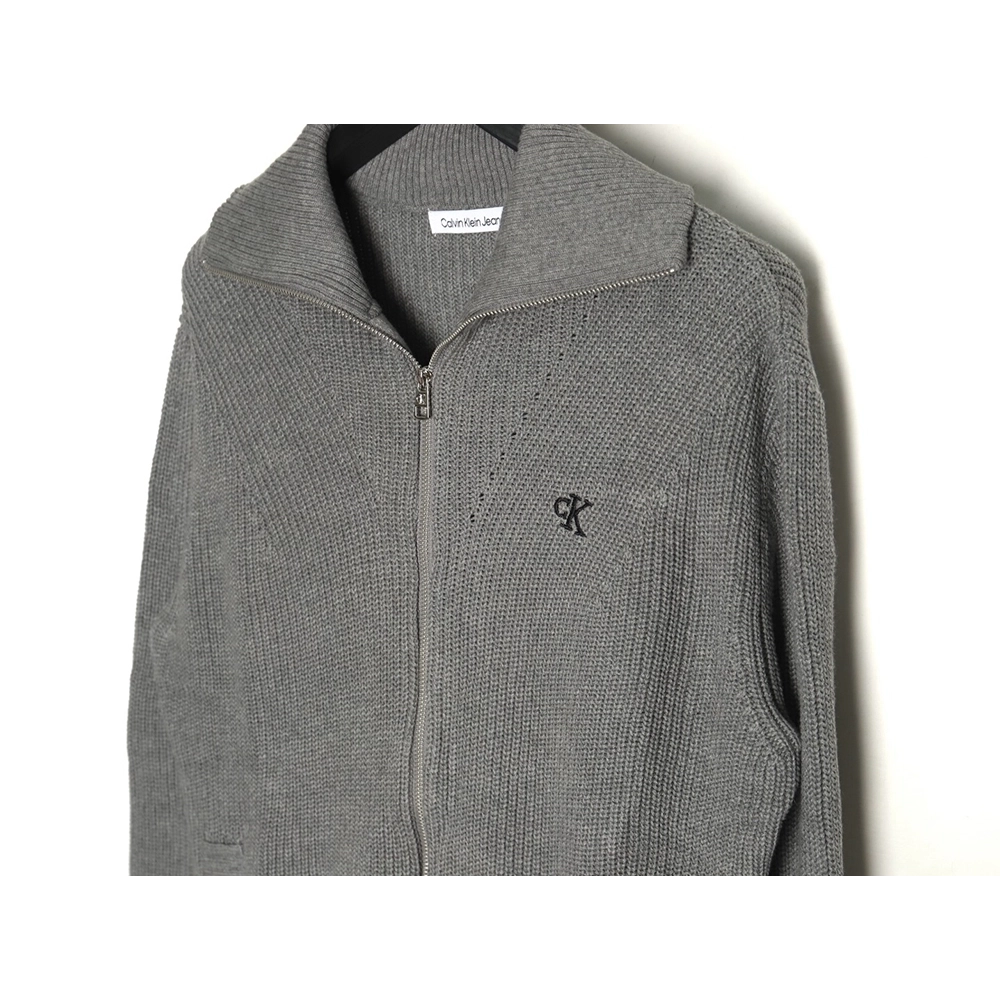 Calvin Klein small logo embroidery knitted zipup jacket,buy cheap,low price and discount Calvin Klein