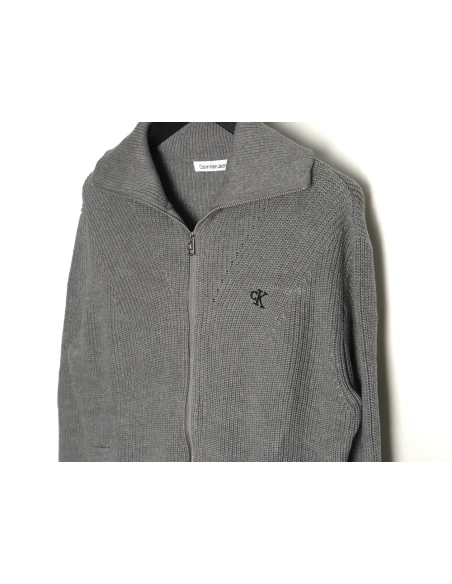 Calvin Klein small logo embroidery knitted zipup jacket,buy cheap,low price and discount Calvin Klein