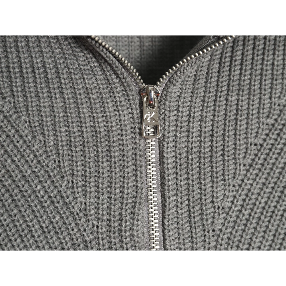 Calvin Klein small logo embroidery knitted zipup jacket,buy cheap,low price and discount Calvin Klein