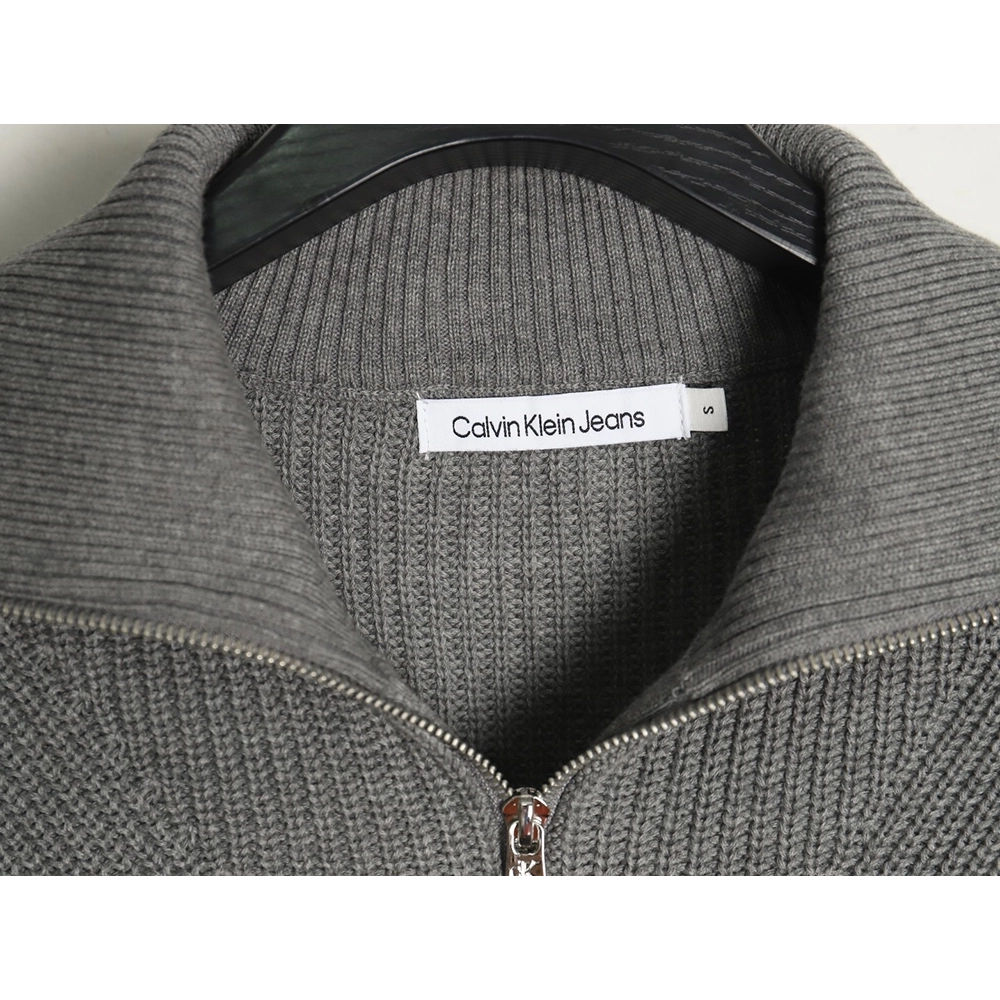 Calvin Klein small logo embroidery knitted zipup jacket,buy cheap,low price and discount Calvin Klein