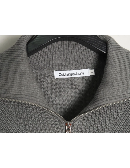 Calvin Klein small logo embroidery knitted zipup jacket,buy cheap,low price and discount Calvin Klein