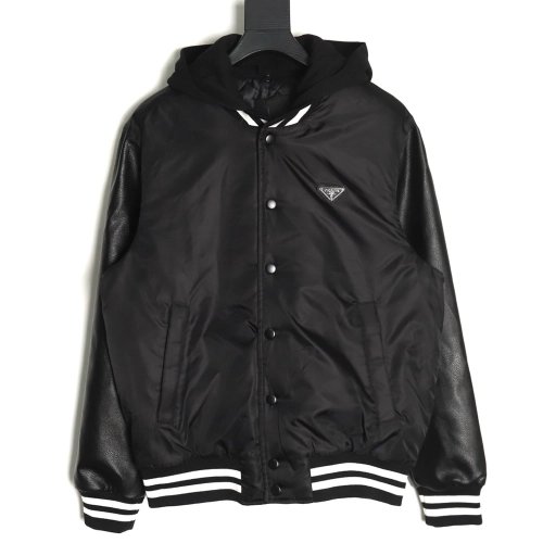 Prada removable hood regenerated nylon bomber jacket,buy cheap,low price and discount Prada