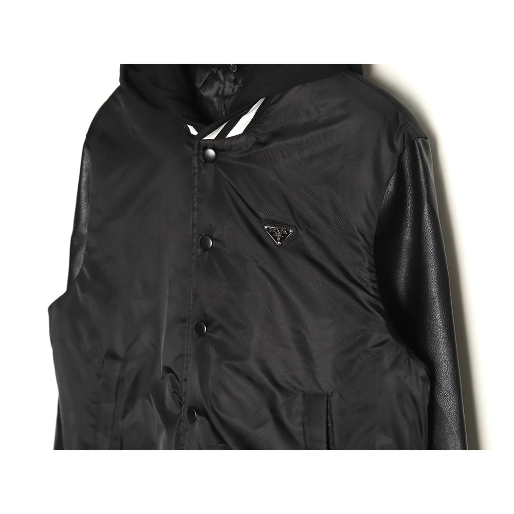 Prada removable hood regenerated nylon bomber jacket,buy cheap,low price and discount Prada