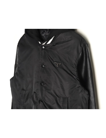 Prada removable hood regenerated nylon bomber jacket,buy cheap,low price and discount Prada