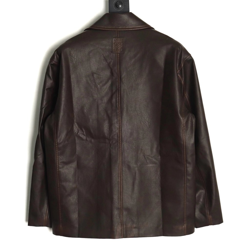 Loewe double pocket distressed leather jacket,buy cheap,low price and discount Loewe