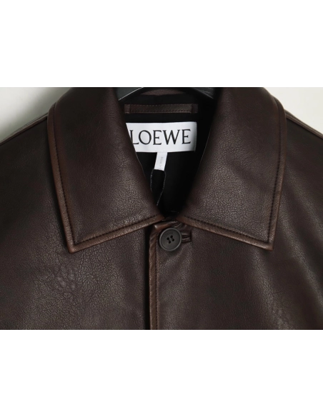 Loewe double pocket distressed leather jacket,buy cheap,low price and discount Loewe