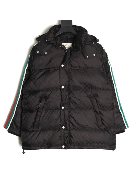 Gucci reflective G jacquard striped down jacket,buy cheap,low price and discount Gucci
