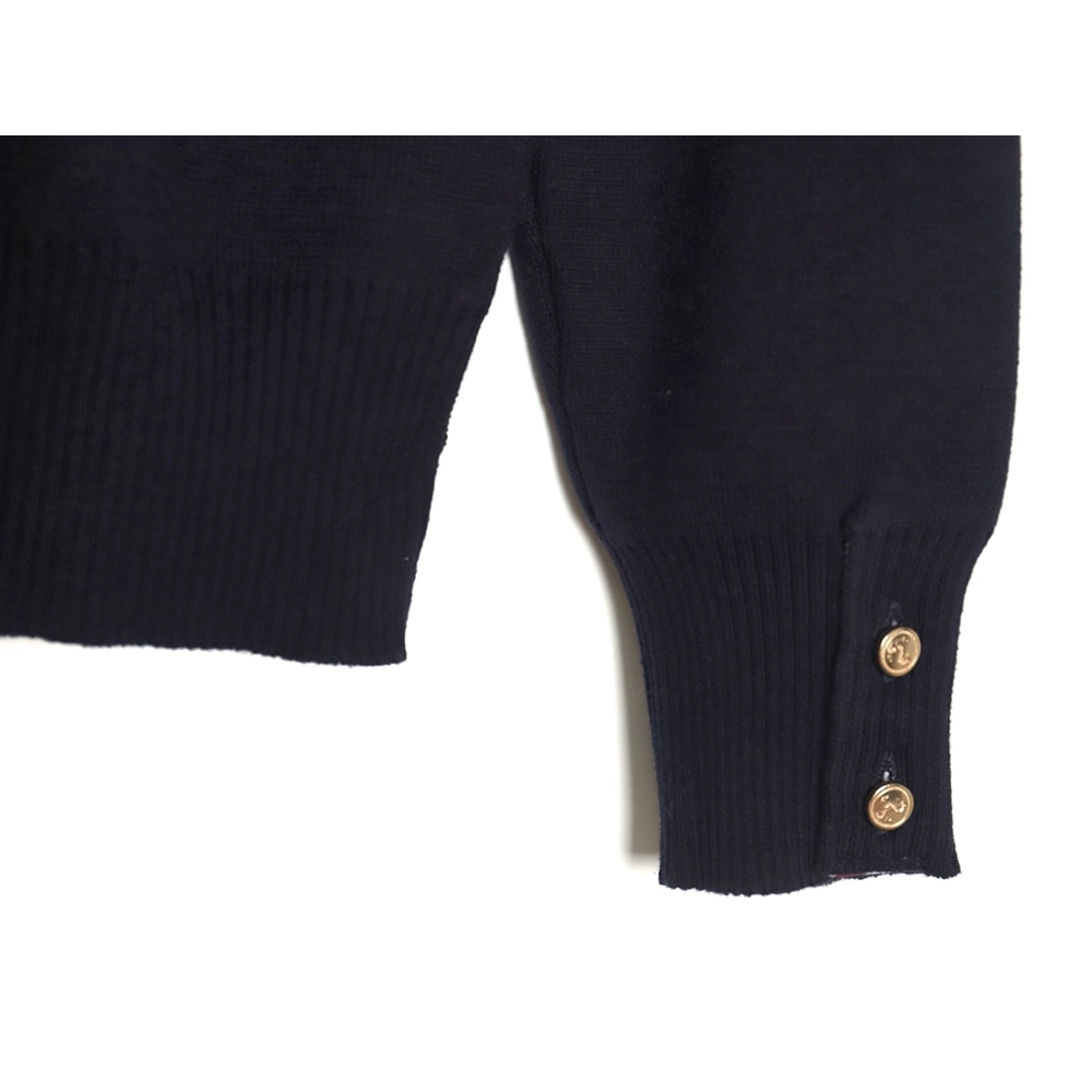 Thom Browne Classic FourBar FiveButton Crewneck Sweater,buy cheap,low price and discount Thom Browne